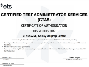 authorized testing center, toefl,gre,ets