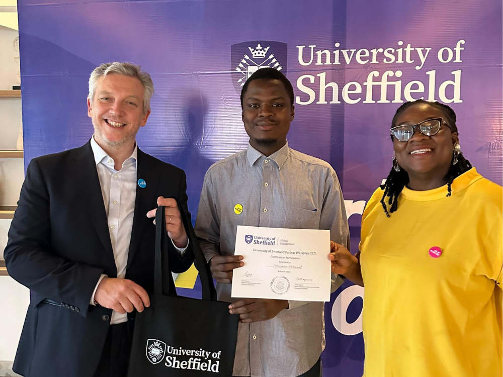 Sheffield University rep alongside Galaxy Uniprep Business Development Officer